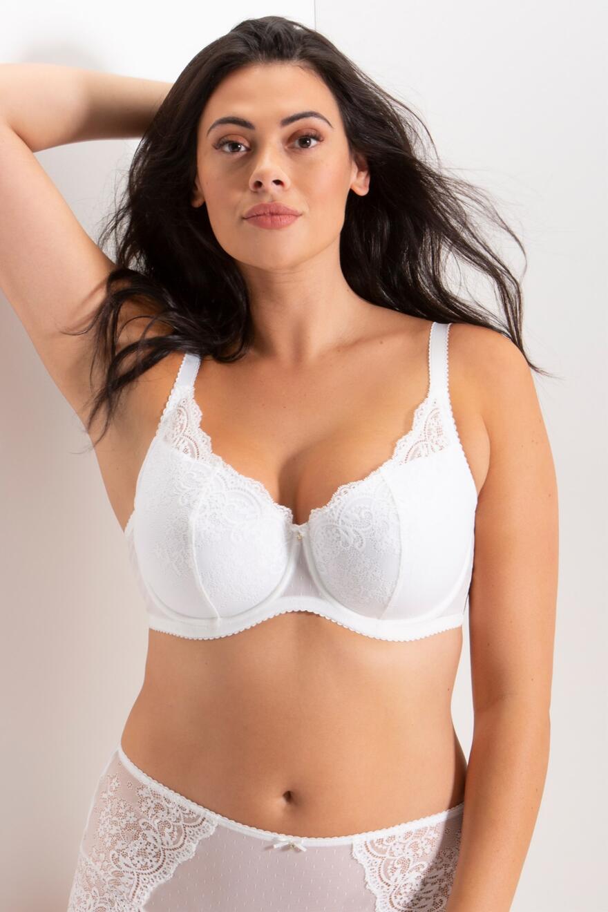 8126-51 Shante NEW Underwired Padded Balconette Bra White/Gray Floral Polyamide 8126-51 Shante NEW Underwired Padded Balconette Bra White/Gray Floral Polyamide